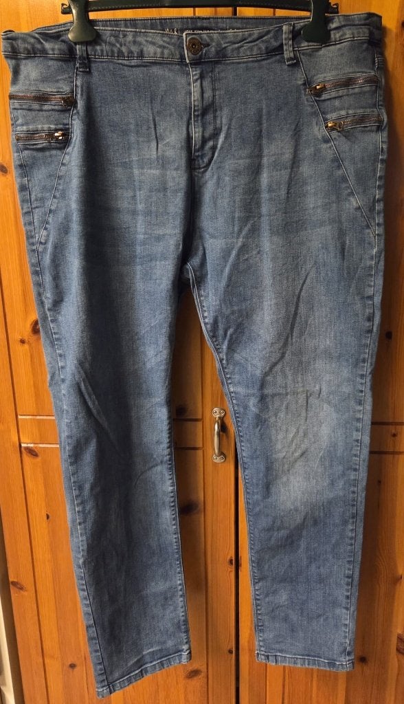 Spijkerbroek MS Mode type Iris maat 54, Blauw, Ophalen of Verzenden, MS Mode, Gedragen
