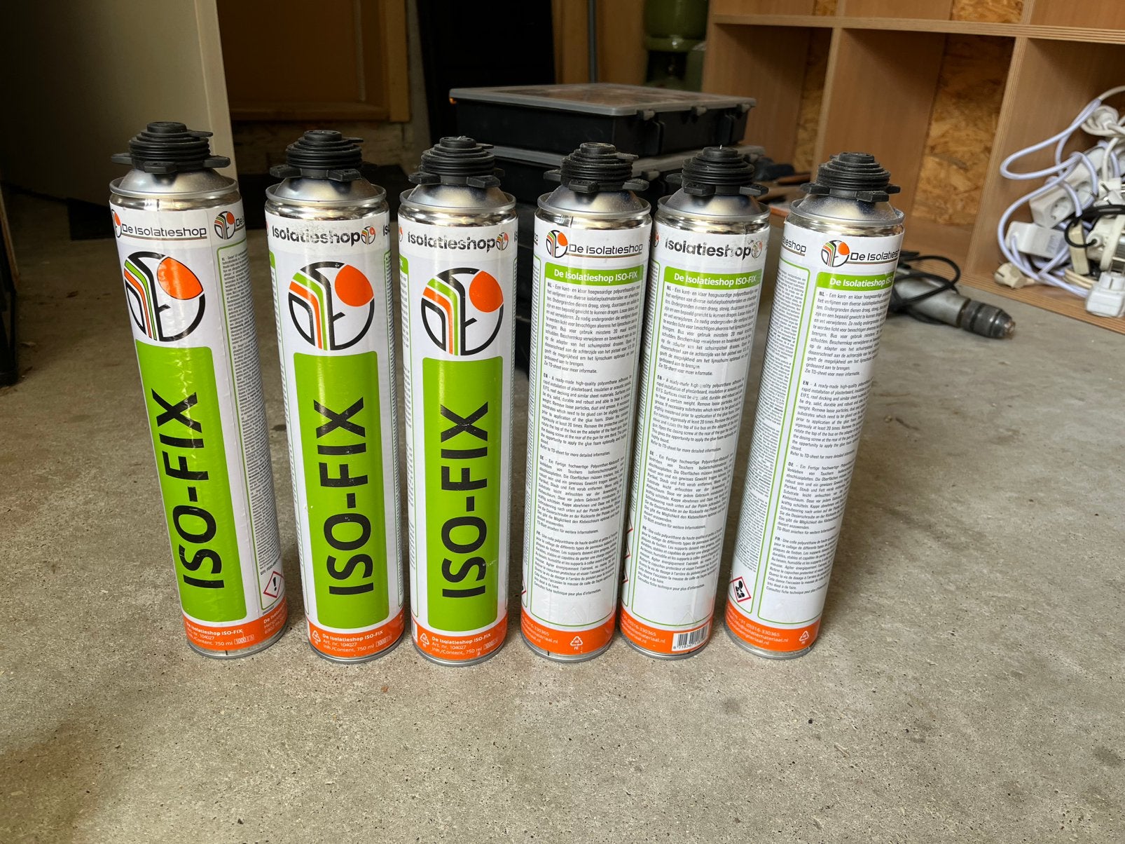 6 dichte bussen ISO-FIX, Doe-het-zelf en Verbouw, Isolatie en Afdichting, Overige materialen, Zo goed als nieuw, 15 m² of meer