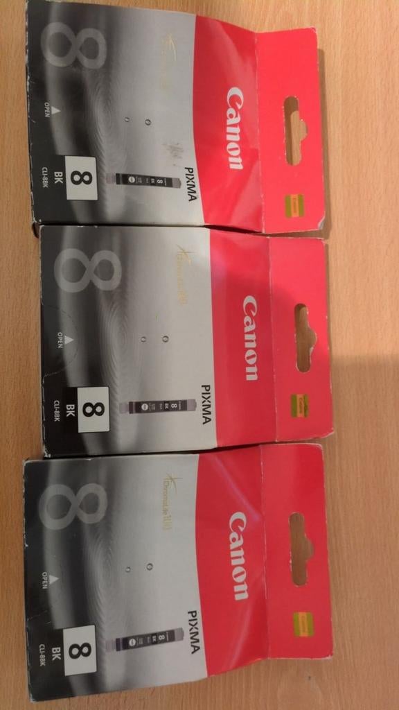 Canon Pixma CLI-8BK Inktcartridge - Nieuw in verpakking 3 st, Ophalen, Nieuw, Cartridge, Canon