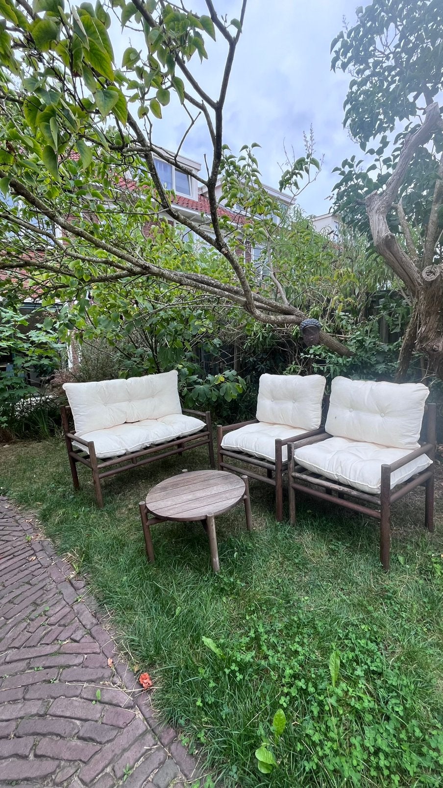 H&M HOME mangohouten loungeset / tuinset, Ophalen, 4 zitplaatsen, Gebruikt, Loungeset