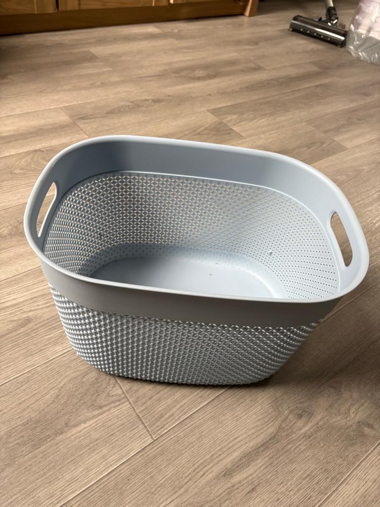 Curver wasmandje Knit lichtblauw, Ophalen, Kunststof, Mand, Zo goed als nieuw
