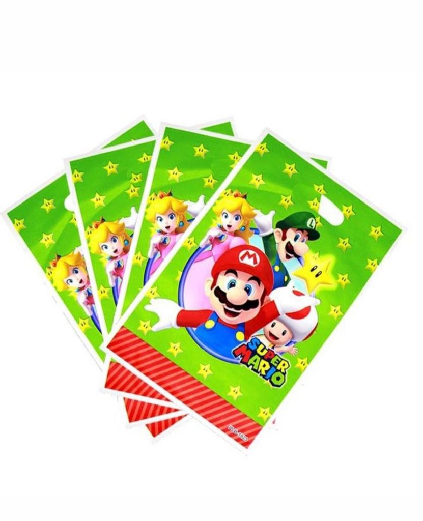 10 Mario bros traktatie zakken, Ophalen of Verzenden, Nieuw, Feestartikel, Verjaardag