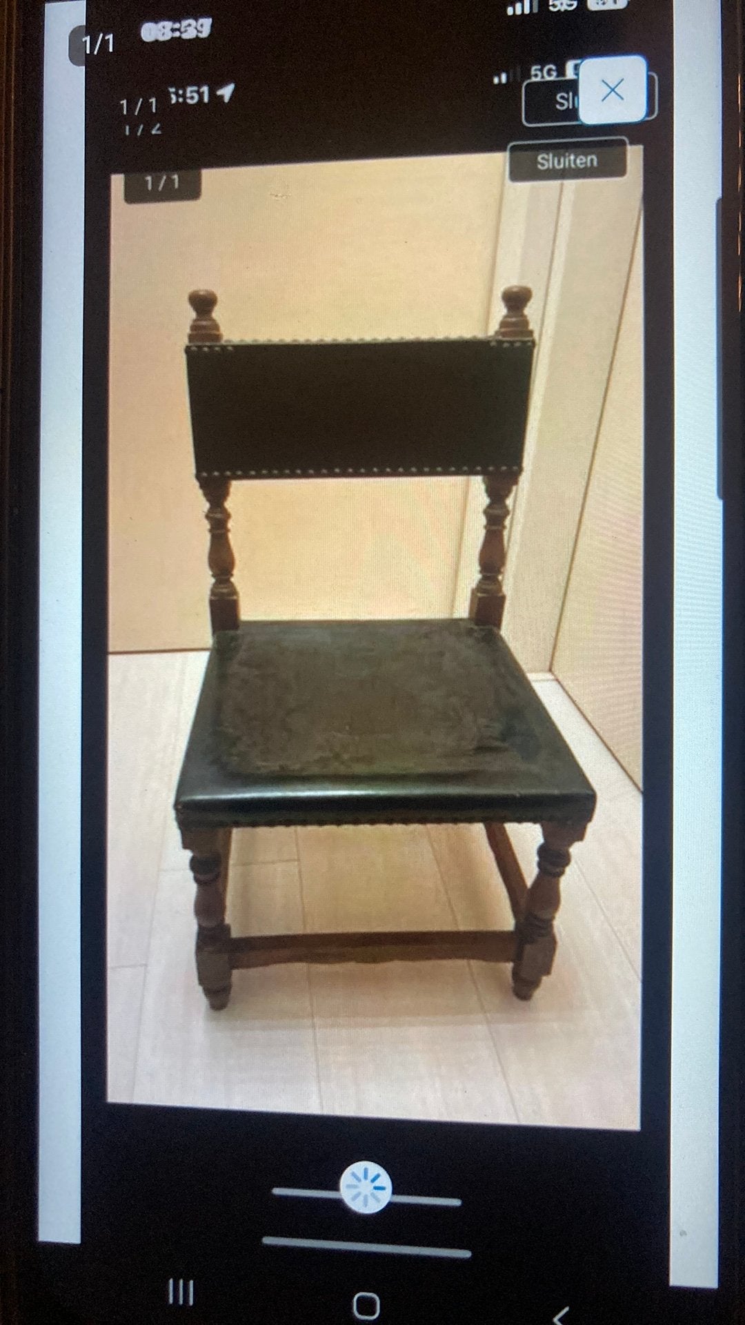 Stoeltje antiek zithoogte 31cm,breed38cm,hoogte79cm p/2stuks, Antiek en Kunst, Antiek | Meubels | Stoelen en Banken, Ophalen of Verzenden