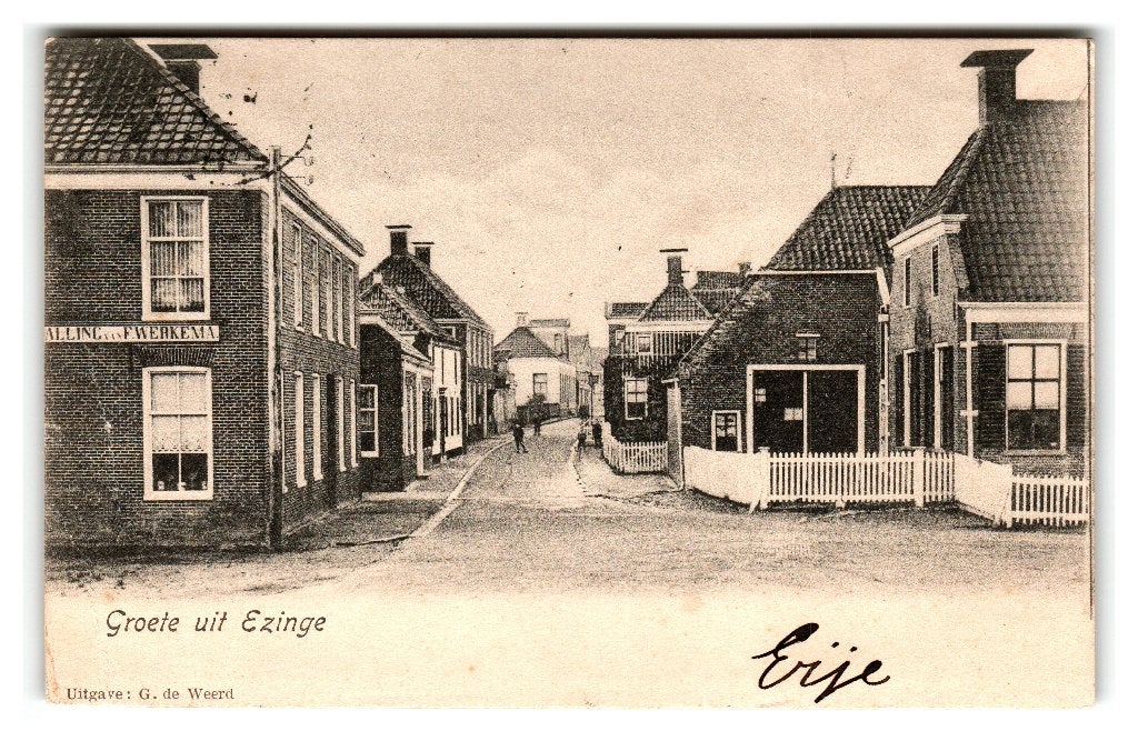 Ezinge, Groete uit Ezinge, Ophalen of Verzenden, Voor 1920, Gelopen, Groningen
