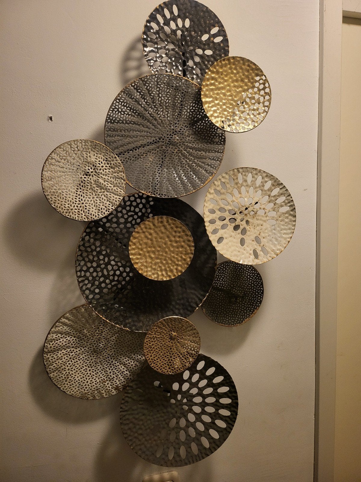 Metalen Wanddecoratie - Goud, Zilver, Zwart, Ophalen, Metaal, Wandsculptuur, Gebruikt
