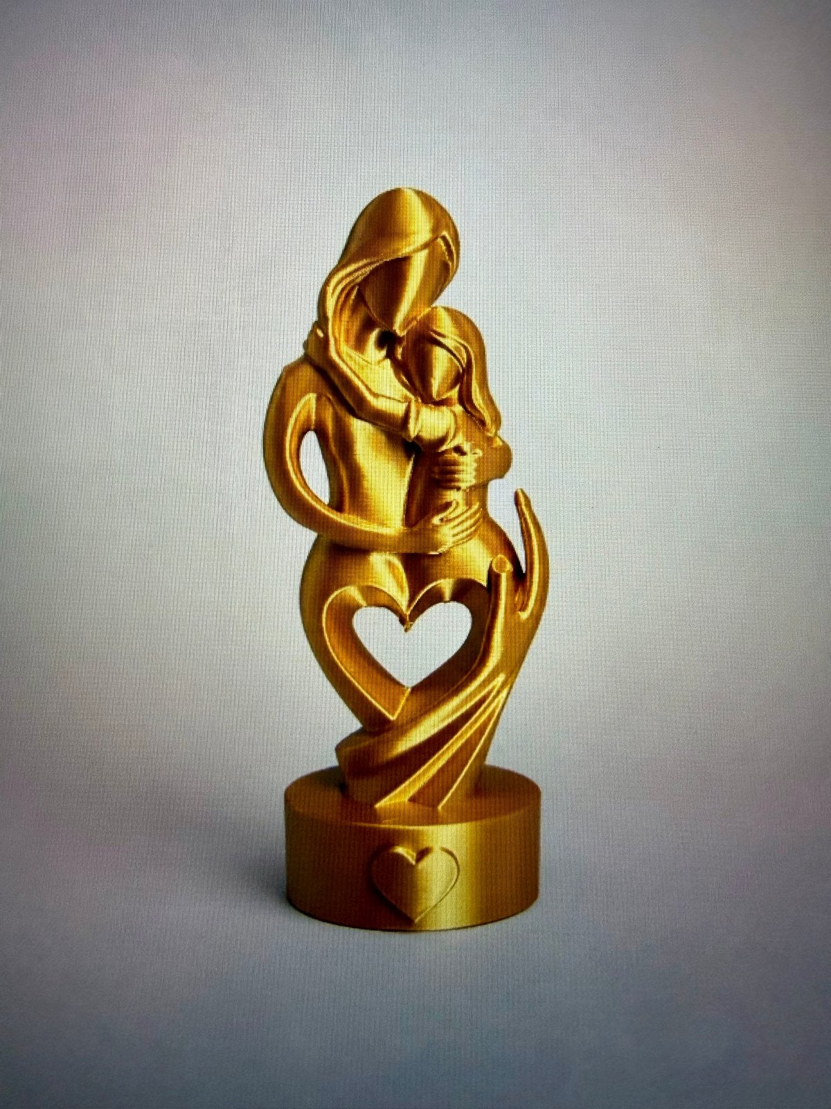 Gouden Moeder en dochter Beeldje - Liefdevol Geschenk, Ophalen of Verzenden, Nieuw, Mens