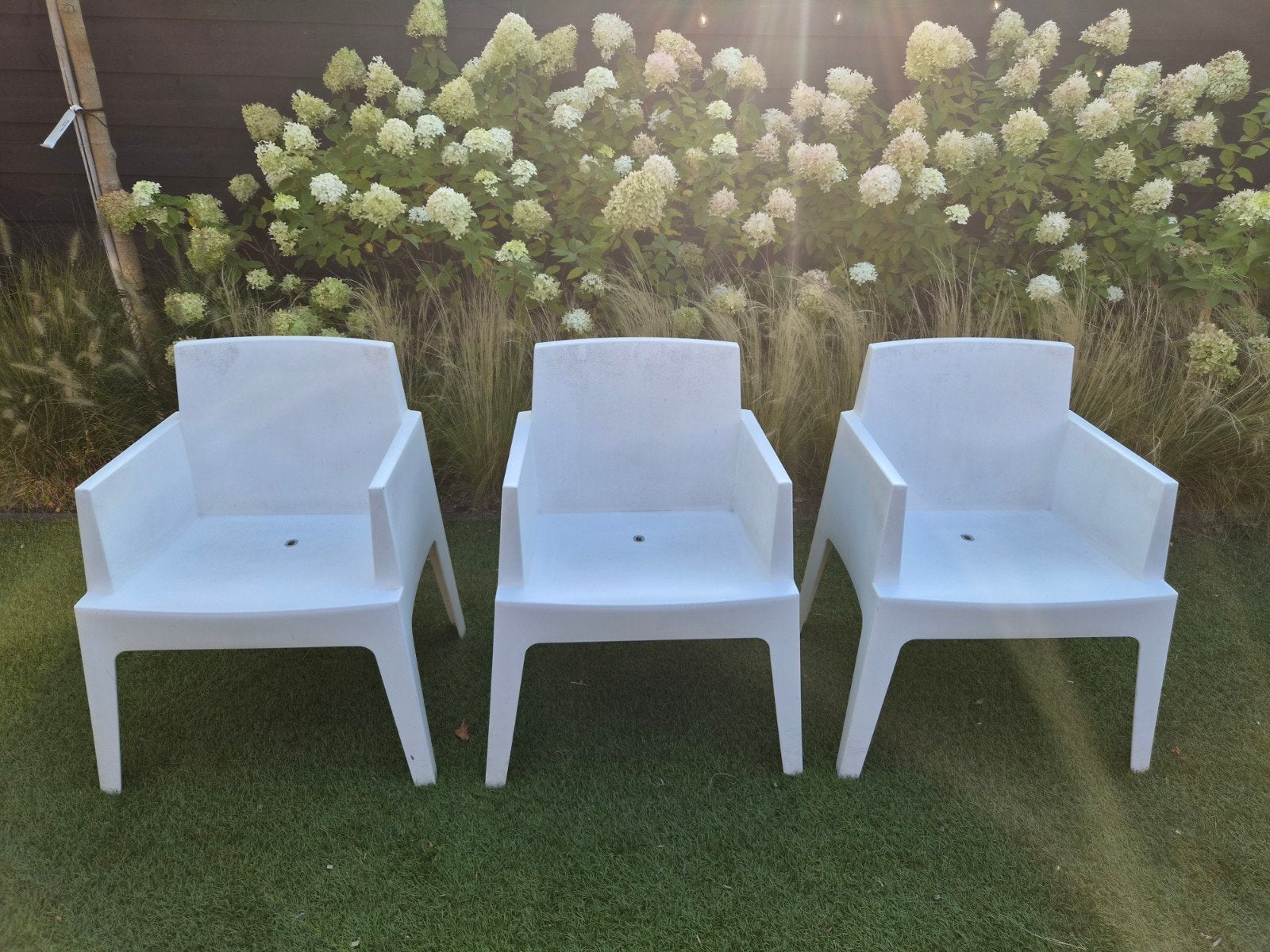 Siesta Exclusive Box Armstoel Wit - Kunststof Tuinstoel, Huis en Inrichting, Stoelen, Ophalen, Kunststof, Gebruikt, Wit