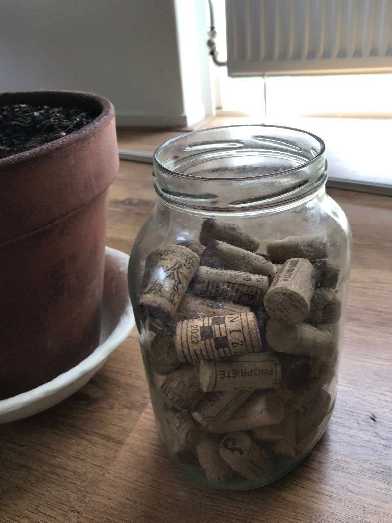 glazen pot met kurken, Ophalen, Gebruikt