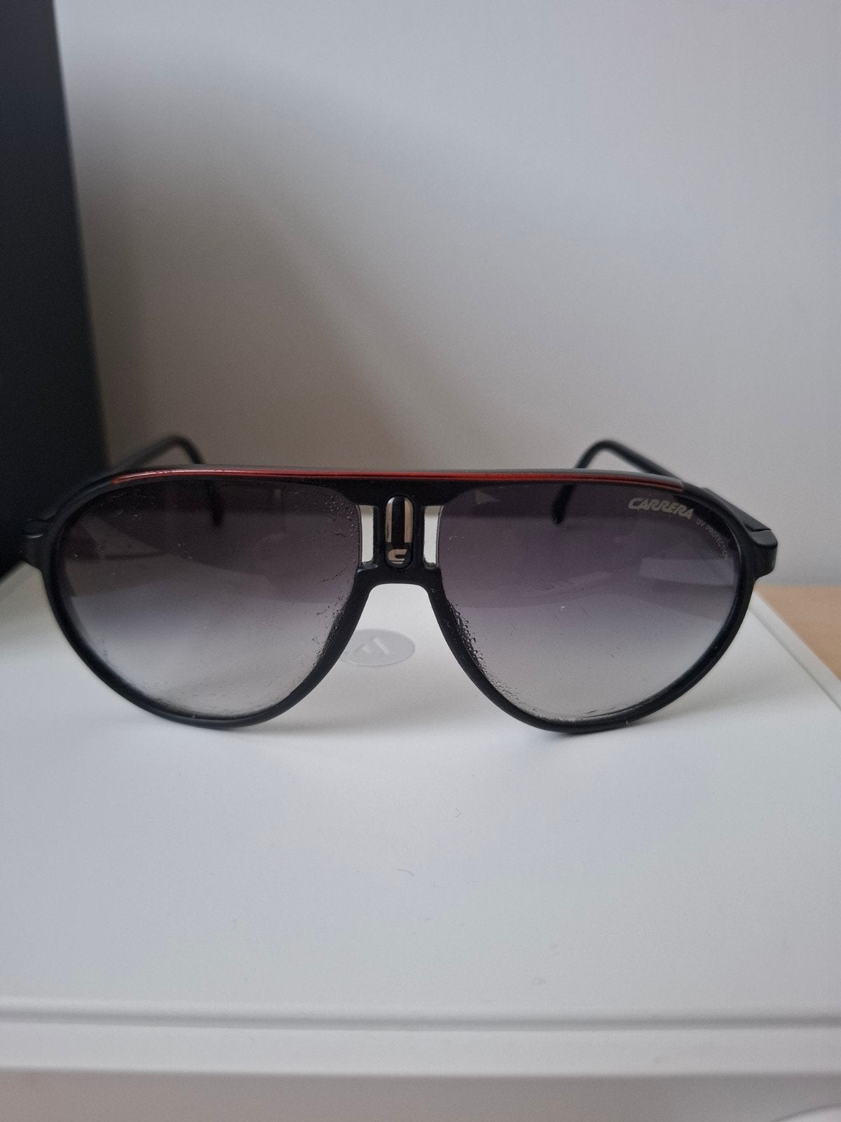 Vintage Carrera Zonnebril - Zwart/Rood, Ophalen, Gebruikt, Zwart, Overige merken