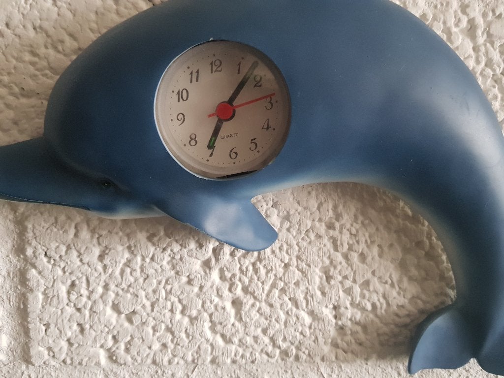 mooie dolfijnen wandklok, Ophalen, Zo goed als nieuw, Wandklok