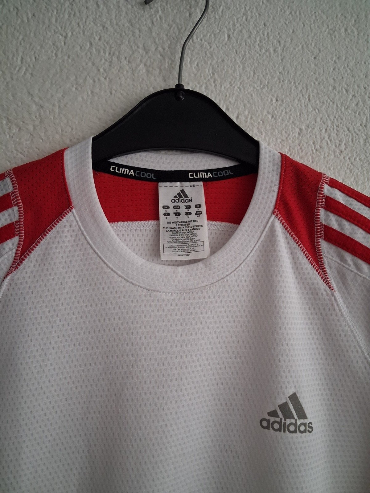 Adidas ClimaCool T-shirt - Wit/Rood - Maat S, Kleding | Heren, Fitness, Wit, Ophalen of Verzenden, Zo goed als nieuw