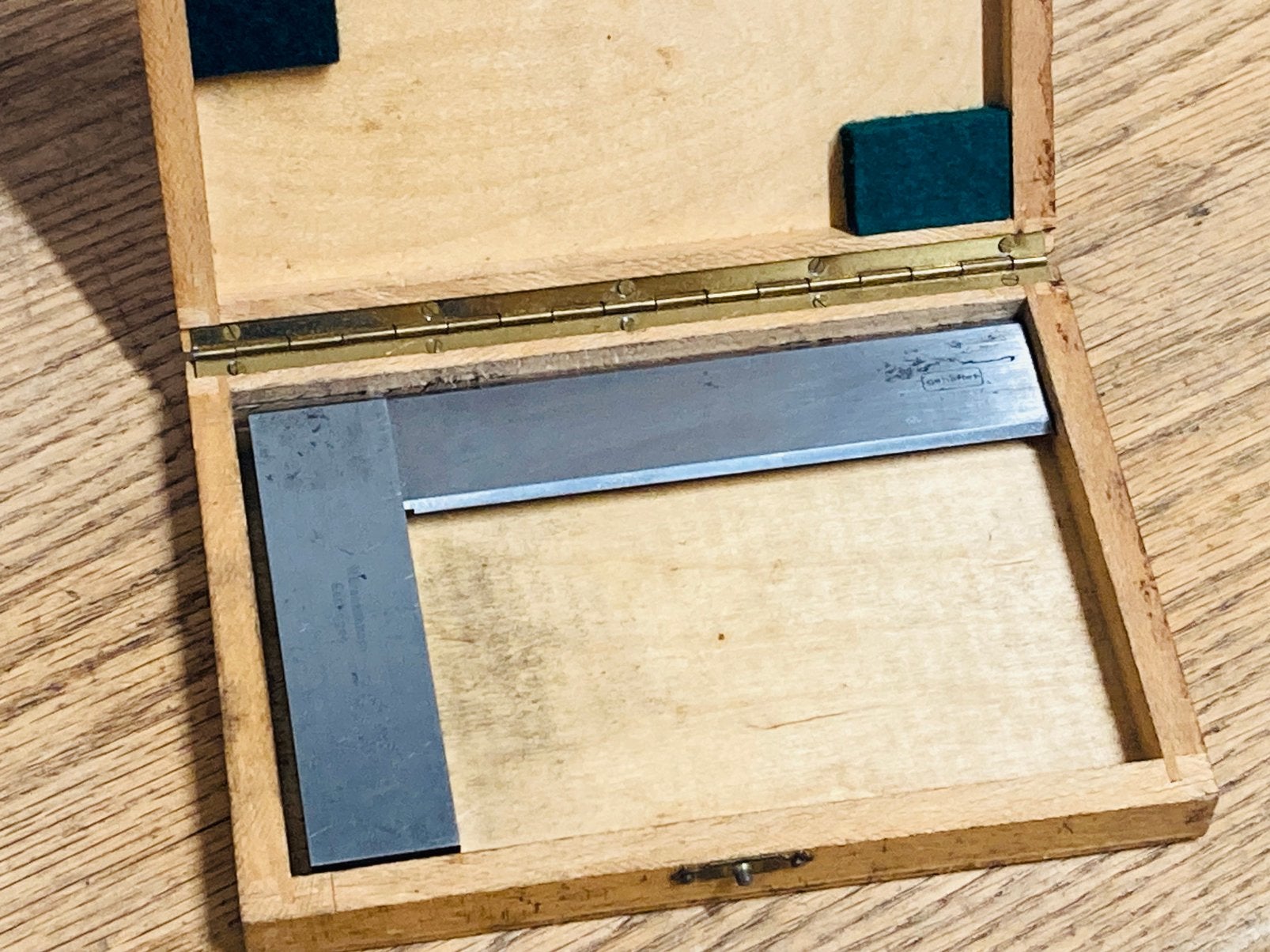 Blokhaak met haarliniaal 150x100 mm draaibank freesbank, Doe-het-zelf en Verbouw, Ophalen of Verzenden, Gebruikt