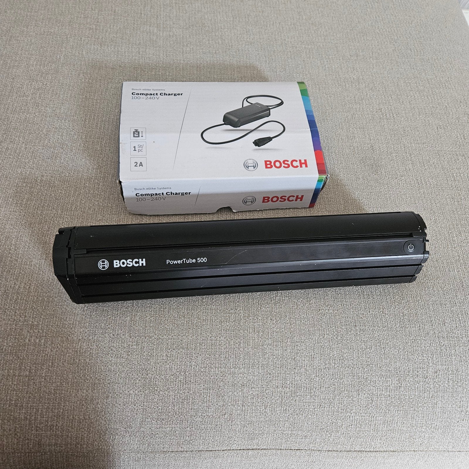 Bosch PowerTube 500 met lader en display voor E-bike, Ophalen of Verzenden, Zo goed als nieuw