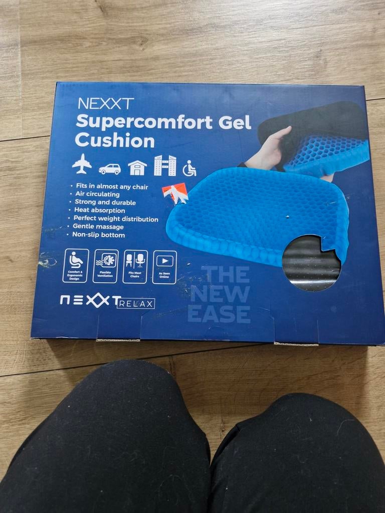 Nexxt Supercomfort Gel Kussen - Stoelkussen, Ophalen of Verzenden, Zo goed als nieuw, Blauw, Rechthoekig