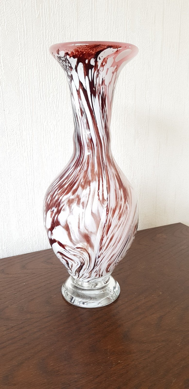 Design glazen vaas, 32 cm, Meerkleurig, Verzenden, Glas