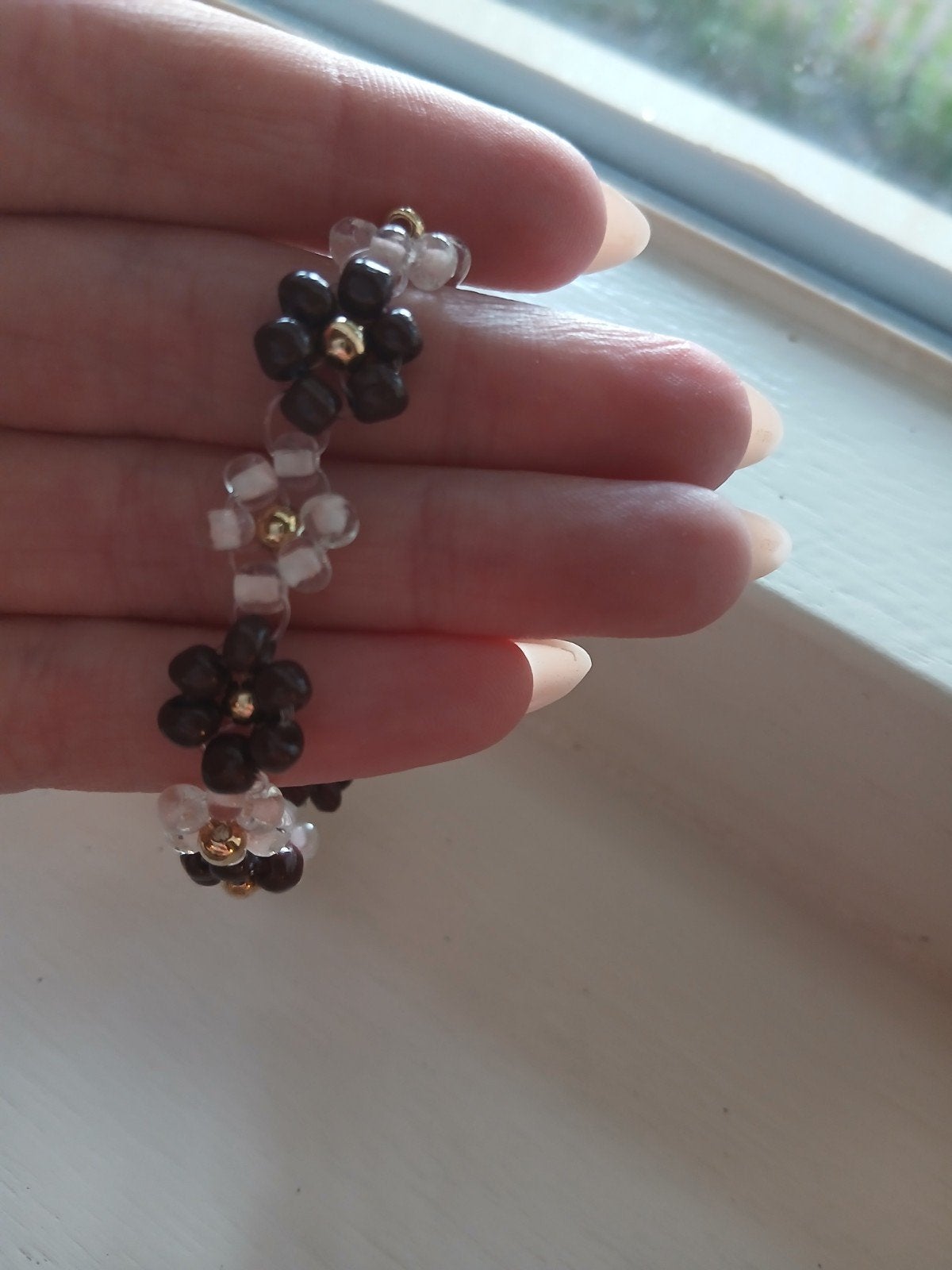 Bloem armband, Kunststof, Bruin, Nieuw, Ophalen of Verzenden