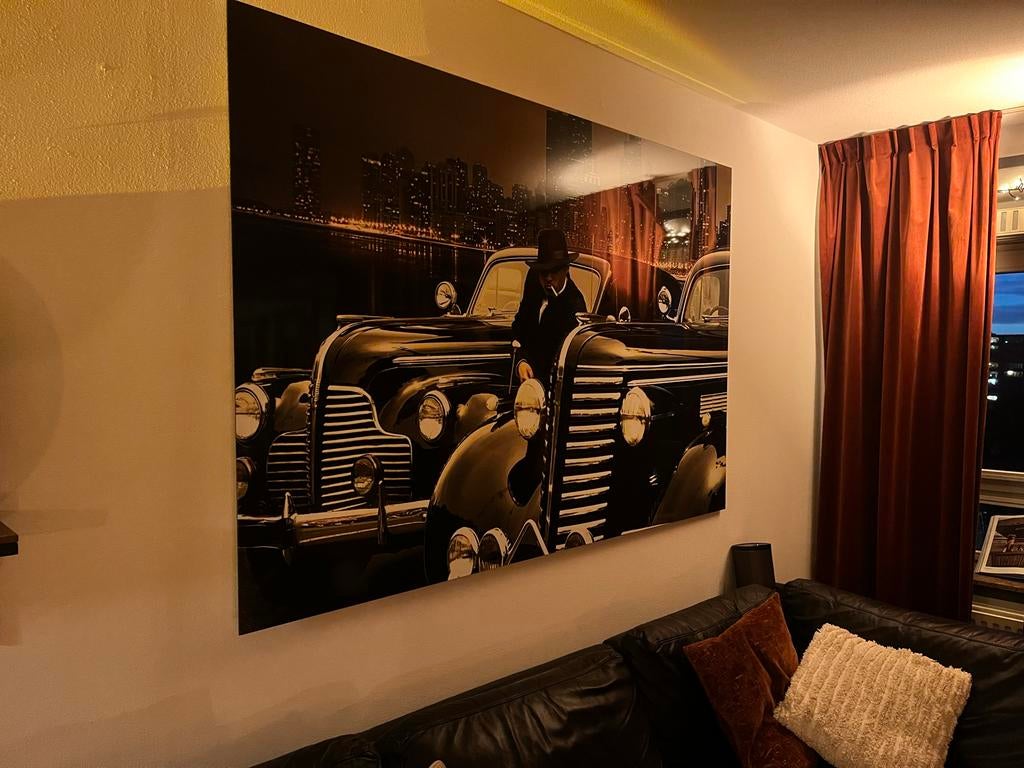 Groot Gangster Schilderij op Aluminium - 180x120 cm, Huis en Inrichting, Woonaccessoires | Schilderijen, Tekeningen en Foto's