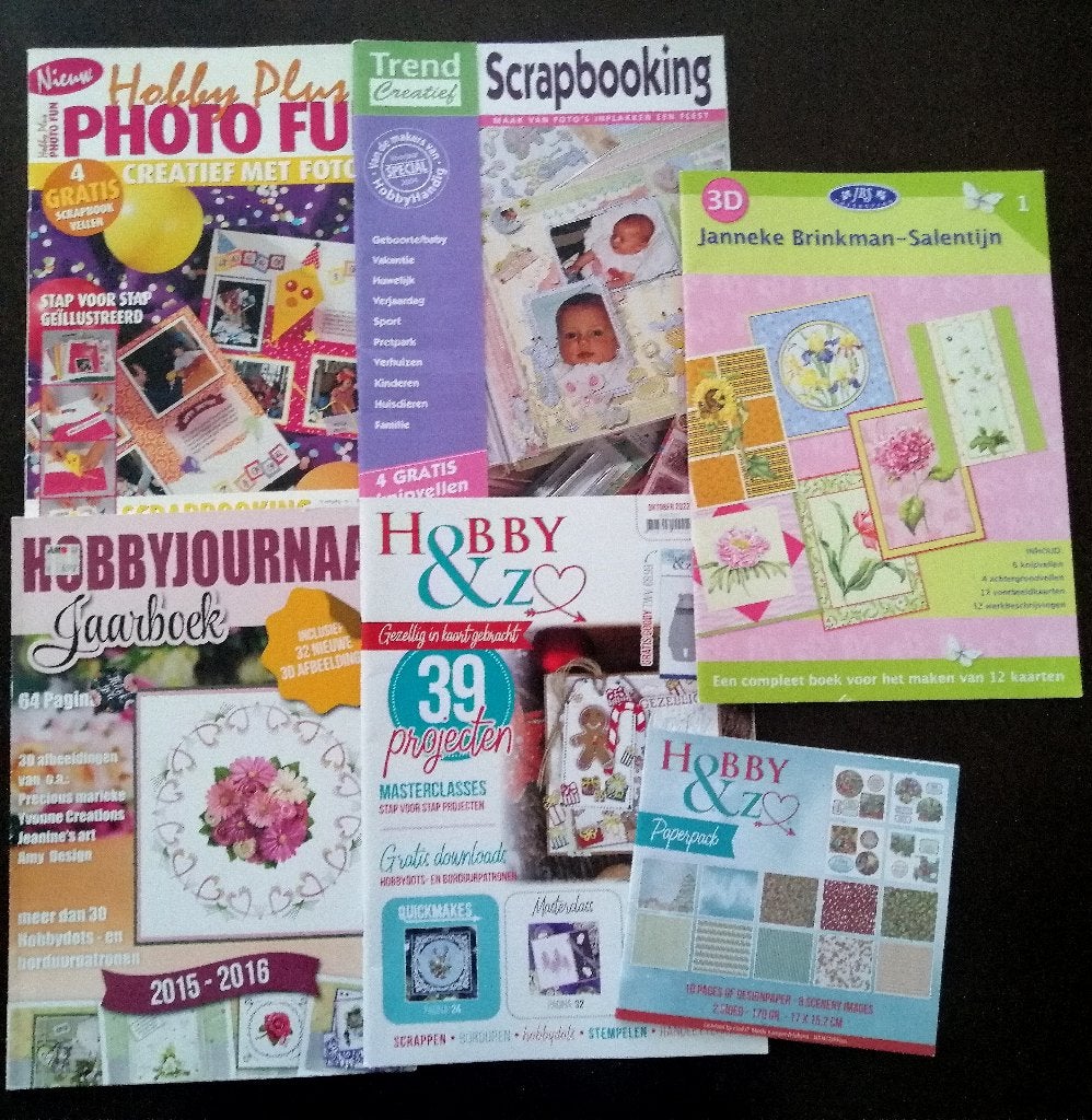 5x Verschillende hobbyboeken + gratis papierblok, Ophalen of Verzenden, Nieuw, Overige thema's, Overige typen