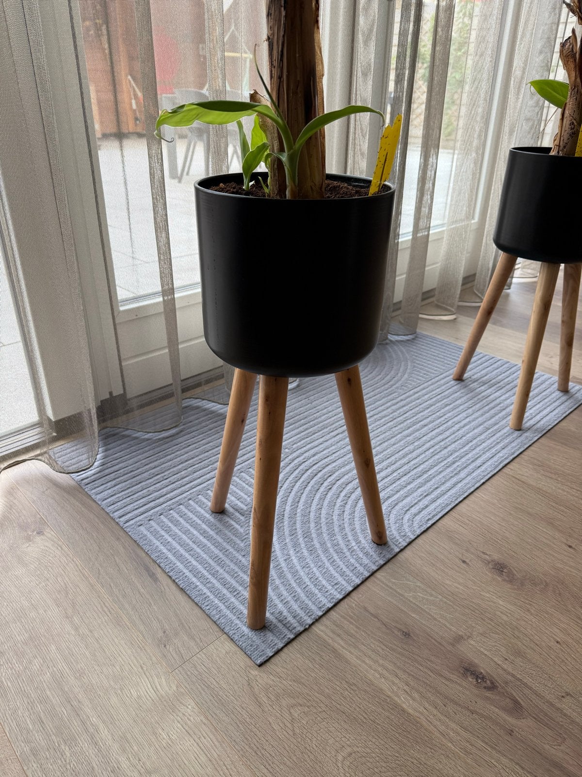 Set van 2 bloempotten op pootjes, Tuin en Terras, Bloempotten, Kunststof, Gebruikt, Rond, Binnen
