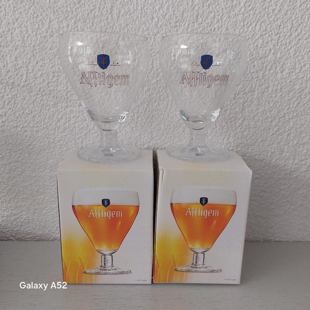 2x Afligem glazen in  origineel doosje, Verzamelen, Glas en Borrelglaasjes, Ophalen of Verzenden, Nieuw, Bierglas