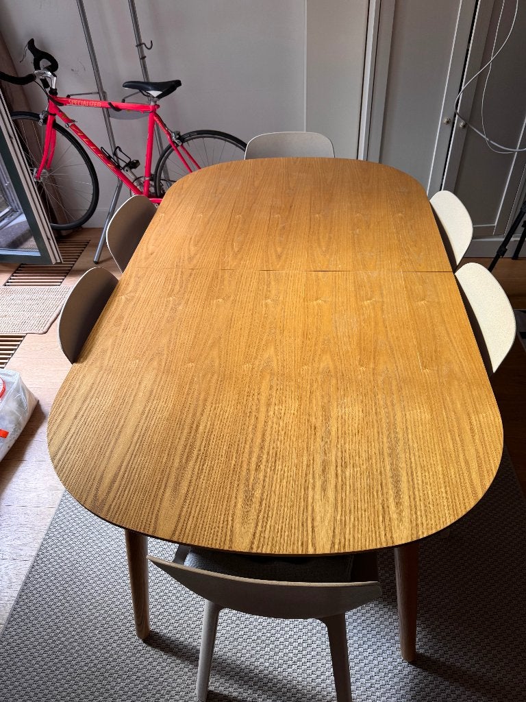 MADE uitschuifbare eettafel, Ophalen, Gebruikt, 200 cm of meer, 50 tot 100 cm