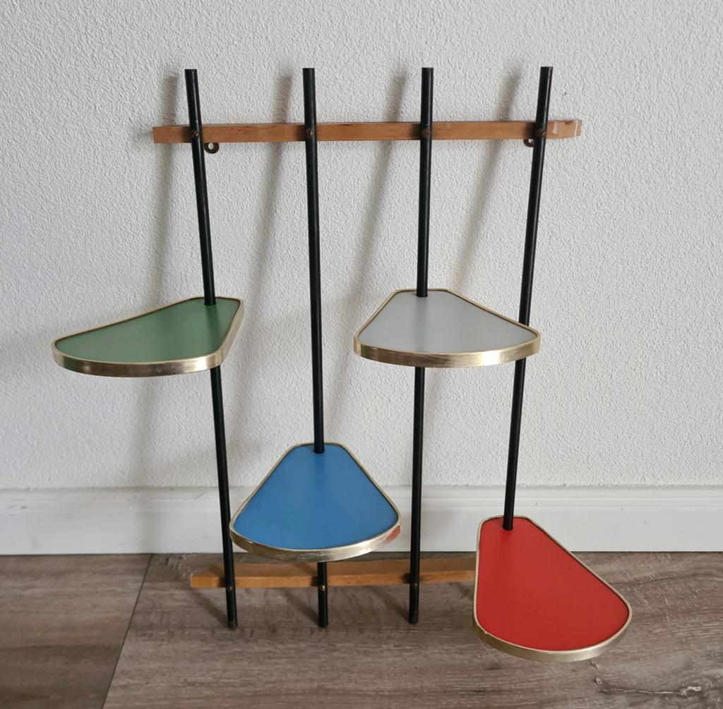 Vintage retro etagere wandetagere plantentafel bijzettafel, Ophalen of Verzenden, Huis en Inrichting