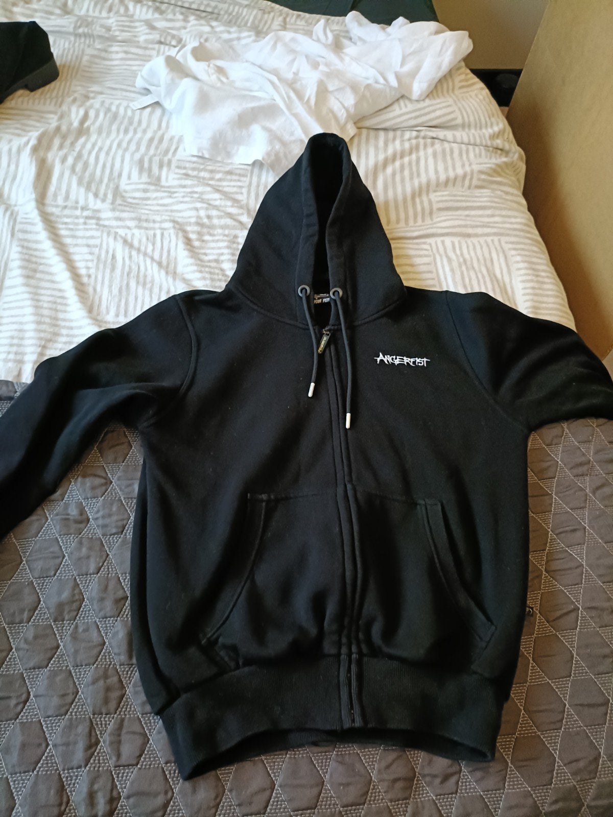 Angerfist hardcore hoodie, Ophalen, Zo goed als nieuw, Zwart