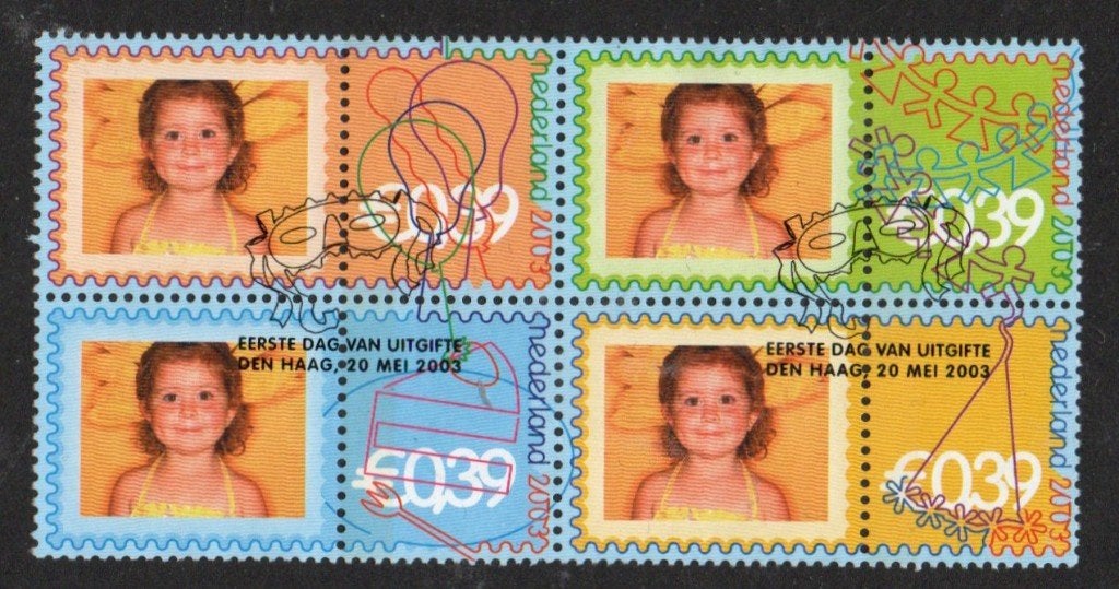 persoonlijke postzegels Feest 2003 met eerste dag stempel., Postzegels en Munten, Postzegels | Nederland, Ophalen of Verzenden