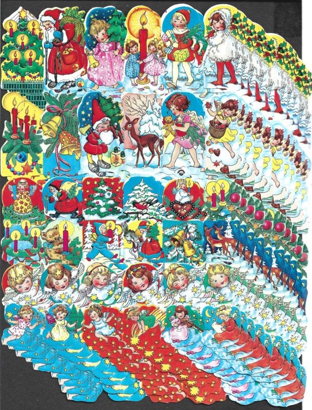10 vel 3066 EAS Vrolijke Kerst oude poëzieplaatjes, Verzamelen, Ophalen of Verzenden