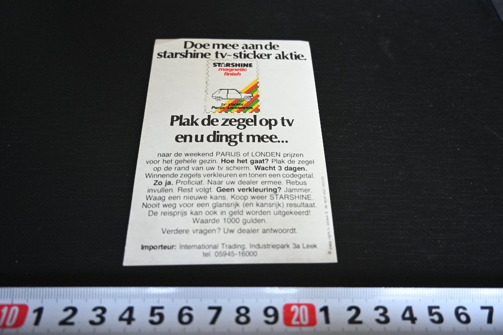 sticker starshine magnetic finish tv-aktie int trading leek, Ophalen of Verzenden, Zo goed als nieuw