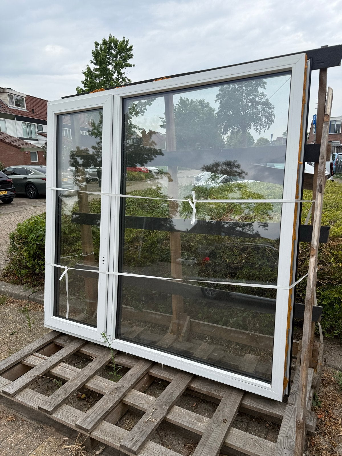 Kunststof Kozijn van Aluplast Triple Glas 192x184 cm, Ophalen, Gevelraam of Ruit, Minder dan 80 cm, Nieuw