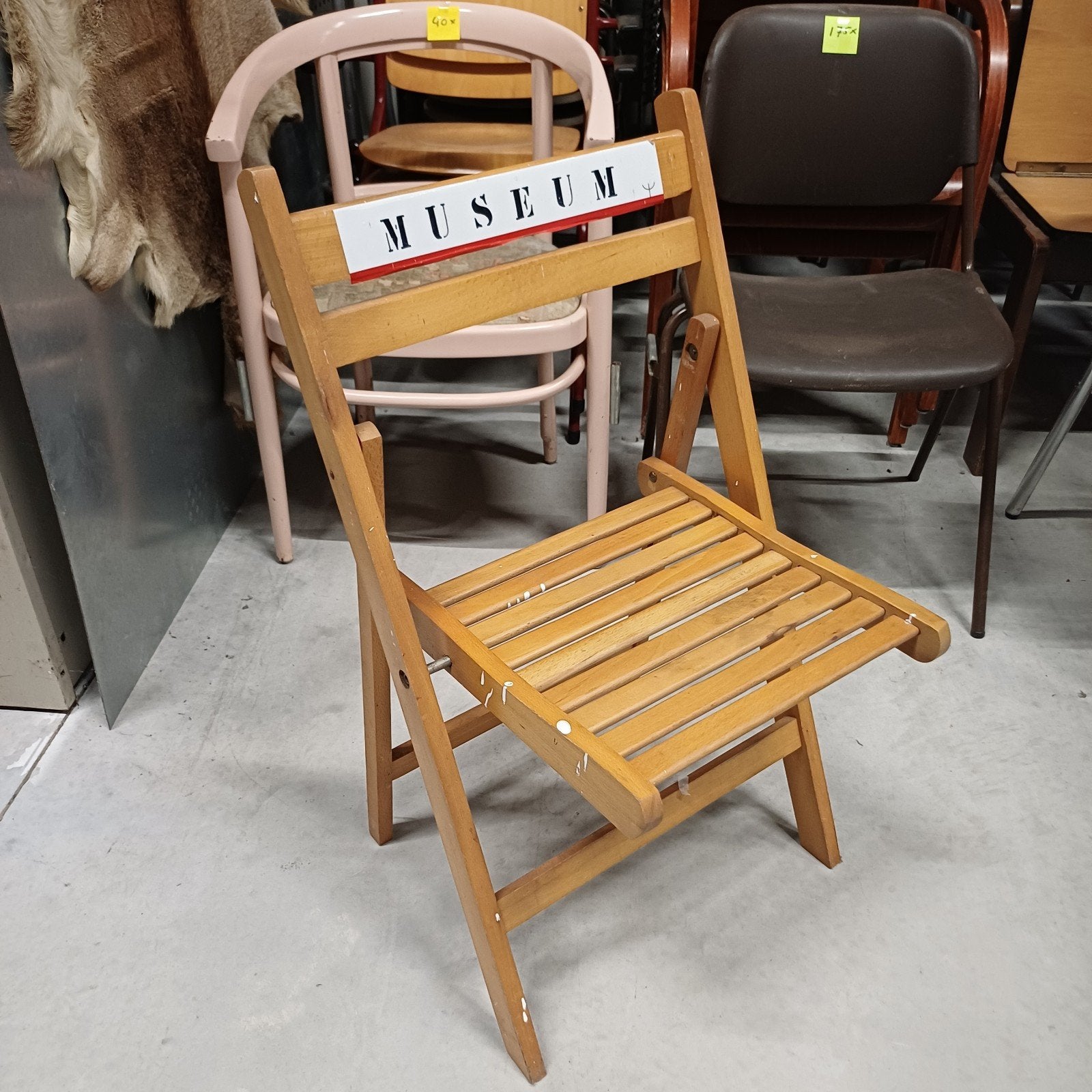 1 x vintage houten stoel houten klapstoel, Huis en Inrichting, Stoelen, Ophalen, Gebruikt, Bruin, Vijf, Zes of meer stoelen
