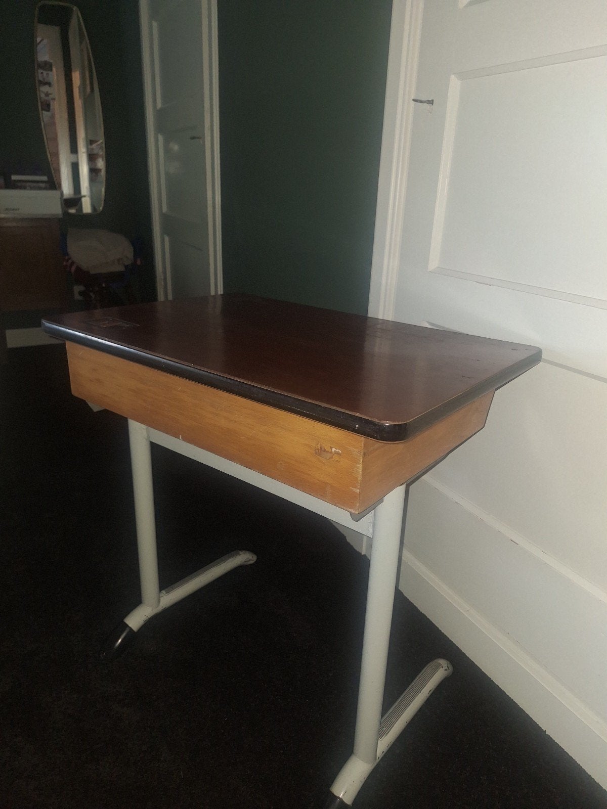 Vintage schoolbureau met bijpassende stoel, Antiek en Kunst, Ophalen