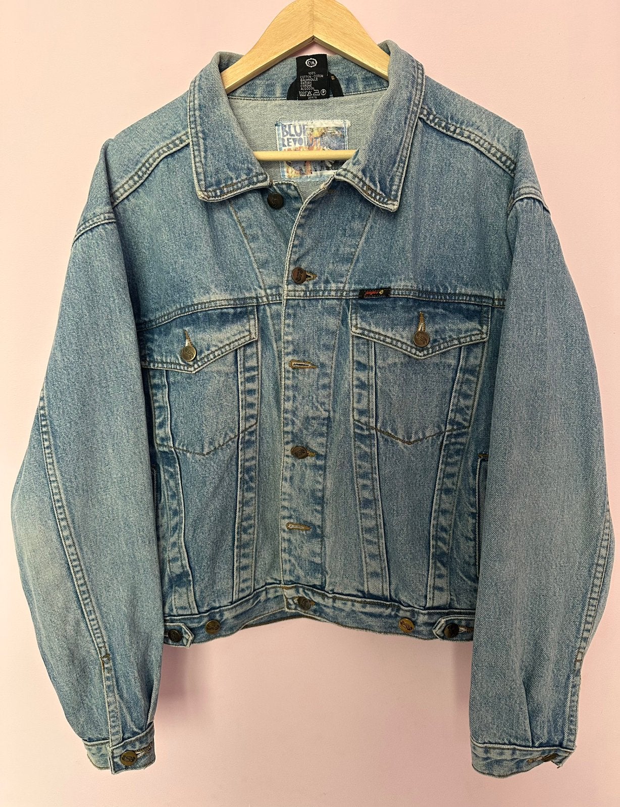 Vintage oversized spijkerjas Jinglers maat S, Ophalen of Verzenden, Gedragen, Maat 36 (S), Blauw