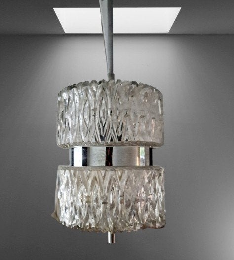 Vintage hanglamp van Austrolux, Oostenrijk, Ophalen of Verzenden, Gebruikt, Glas, Vintage, Mid-century