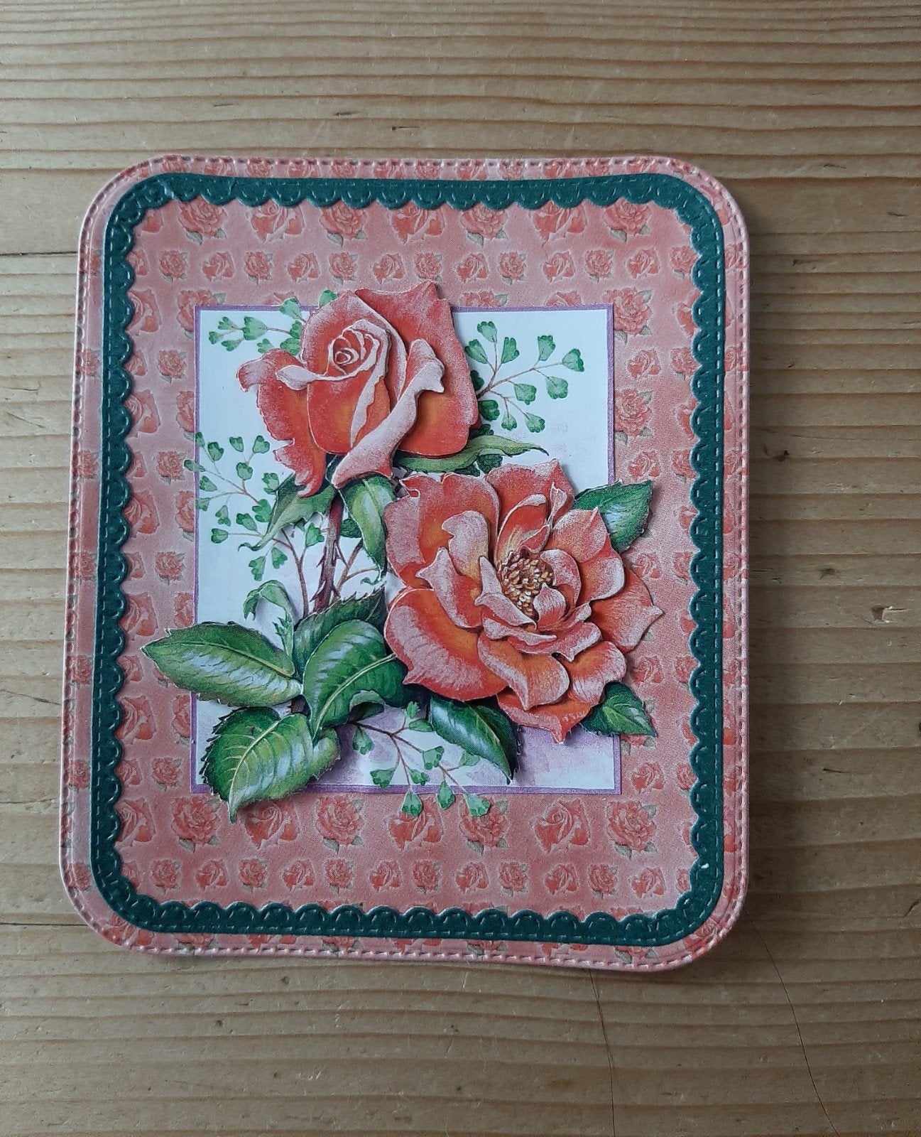 stans kaart opleg met 3d plaatje rozen, Hobby en Vrije tijd, Kaarten | Zelf maken, Ophalen of Verzenden, Nieuw, Overige thema's