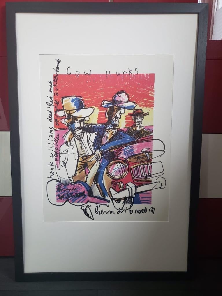 Herman Brood, Huis en Inrichting, Woonaccessoires | Schilderijen, Tekeningen en Foto's, Zo goed als nieuw, Print, 50 tot 75 cm