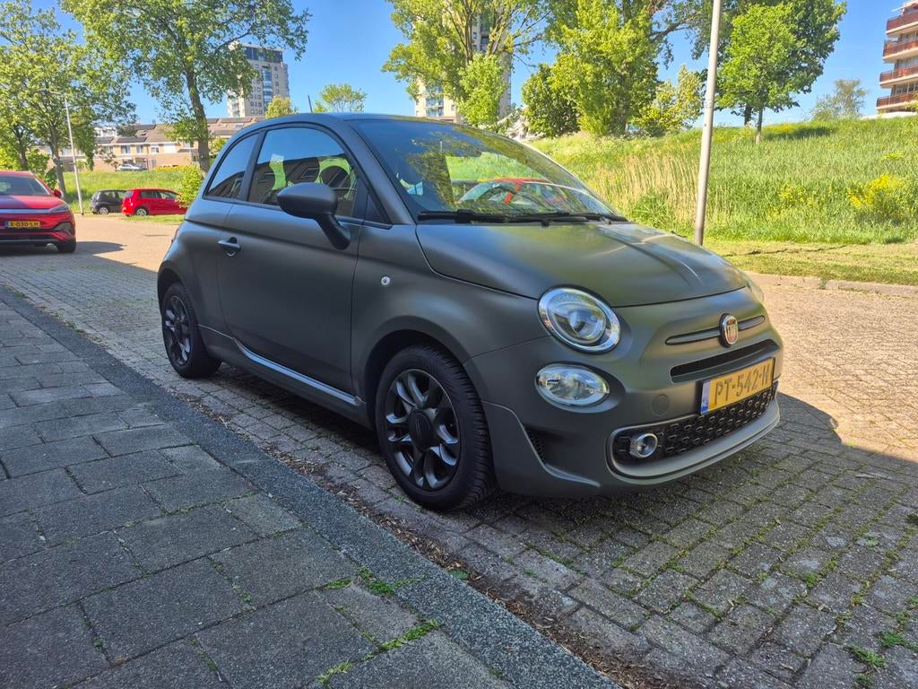 Fiat 500 Twinair Turbo 80pk 2017 Groen, Auto's, Fiat, Voorwielaandrijving, 31 €/maand, 905 kg, Origineel Nederlands