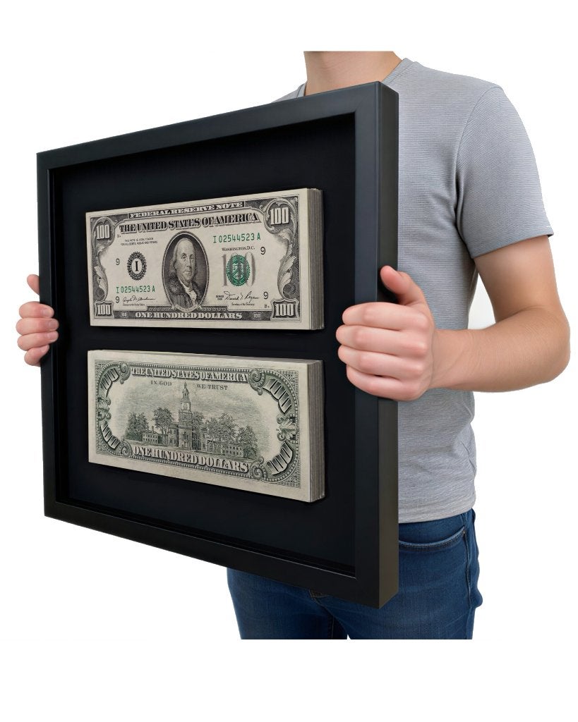 3D Money Art | Dollar | 52x52cm | Exclusieve Wanddecoratie, Antiek en Kunst, Ingelijst, Overig onderwerp, Verzenden, Overige materialen