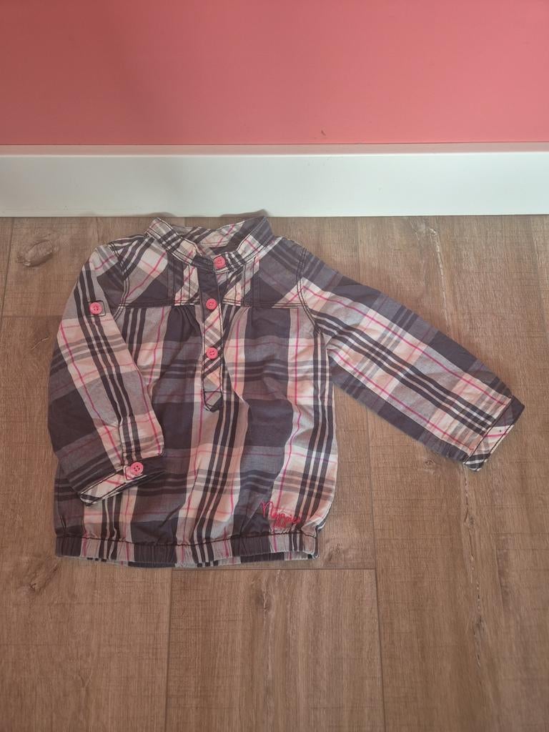 Noppies blouse/tuniek maat 80 – geruit, Ophalen of Verzenden, Zo goed als nieuw, Meisje, Jurkje of Rokje