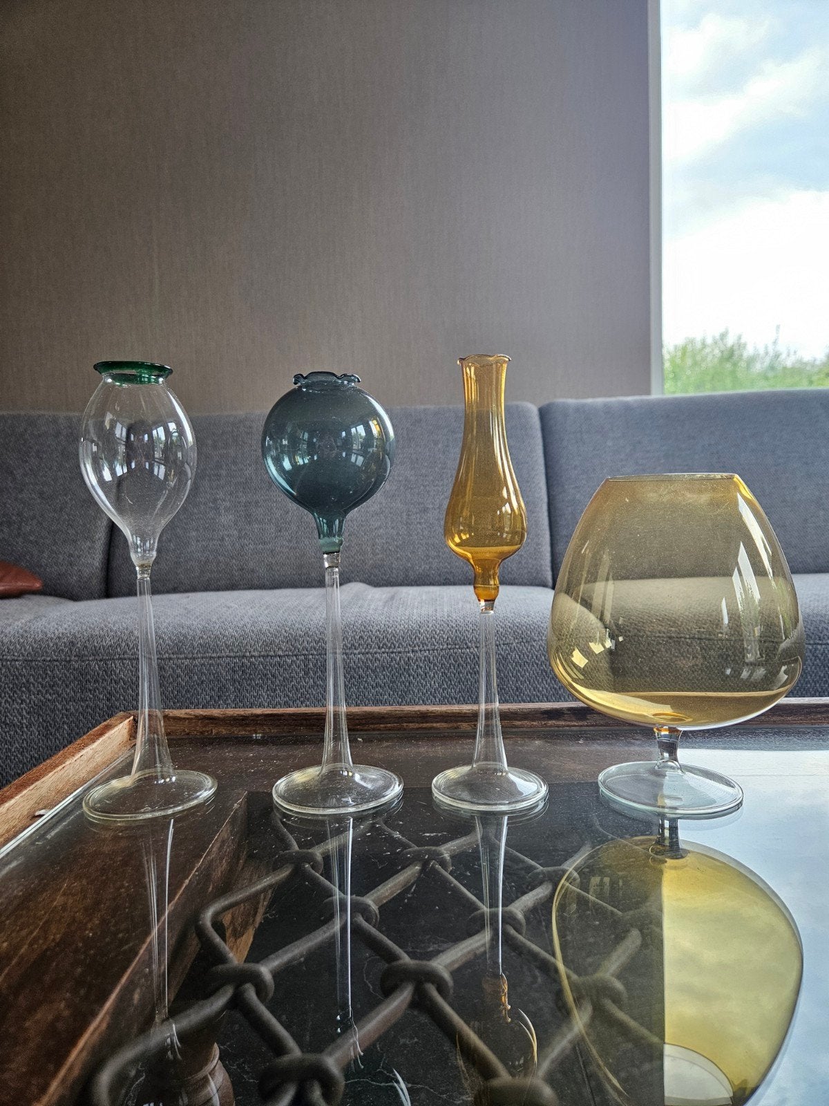 Set van 4 lauscha glazen, Verzamelen, Glas en Borrelglaasjes, Ophalen of Verzenden, Zo goed als nieuw, Overige typen