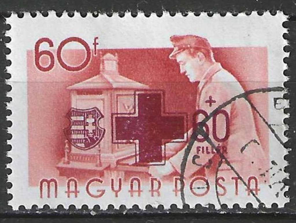 Hongarije 1957 - Yvert 1215 - Voor het Rode Kruis (ST), Verzenden, Gestempeld