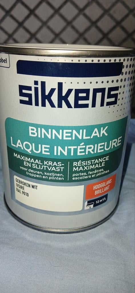 2x Sikkens Binnenlak Gebroken Wit 9010 Hoogglans, Ophalen of Verzenden