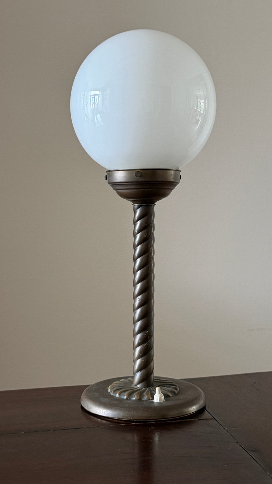 Oude bureaulamp tafellamp, 50 cm, Bureaulamp, Gebruikt, Bruin