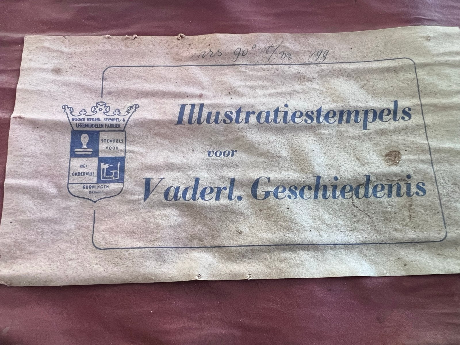 Illustratiestempels vintage voor Vaderl. Geschiedenis, Ophalen of Verzenden, Gebruikt