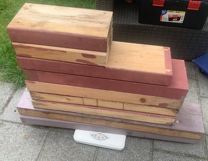 Ongeveer 40 kg hout, diverse balken, Ophalen, Gebruikt, Overige houtsoorten, Balk
