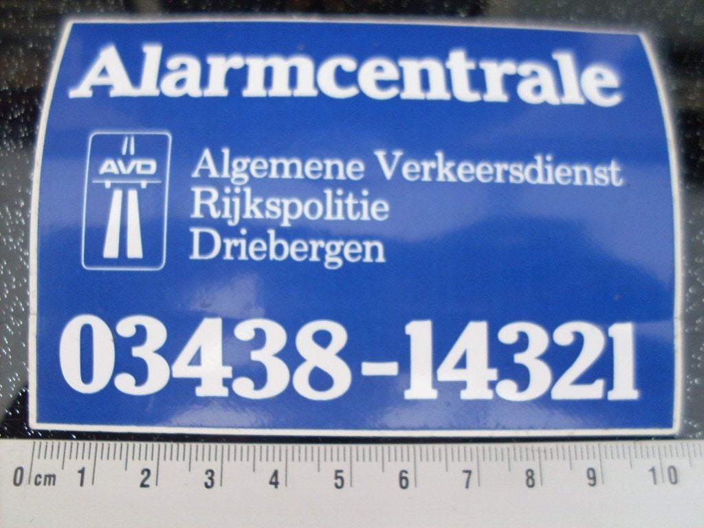 sticker alarm centrale algemene verkeersdienst driebergen, Verzenden, Zo goed als nieuw, Bedrijf of Vereniging