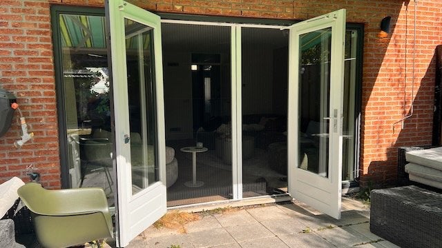 Bruynzeel S900 dubbele Plissé hordeur, Doe-het-zelf en Verbouw, Ophalen, Hordeur, Nieuw, Schuifdeur