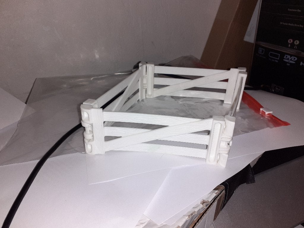 Schleich 4 witte hekjes, Verzenden, Gebruikt, Overige soorten, Beeldje of Figuurtje