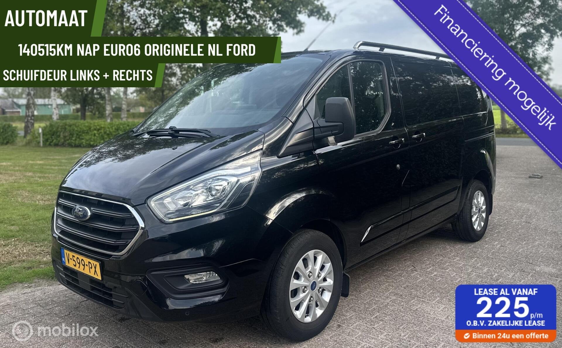 Ford Transit Custom 280 2.0 TDCI 130PK Automaat L1H1 Limited, Auto's, Gebruikt, 4 cilinders, Leder en Stof, Origineel Nederlands